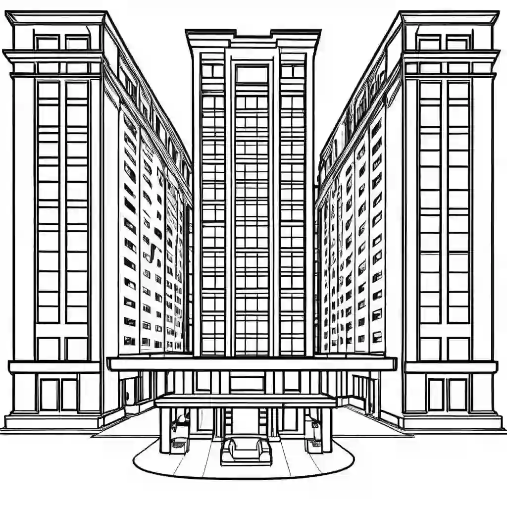 Hotels coloring pages